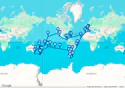 France, Spain, Gibraltar, Morocco, Cape Verde, Brazil, Argentina, Falkland Islands, Chile,
