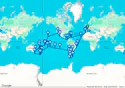Spain, Gibraltar, Morocco, Cape Verde, Brazil, Argentina, Falkland Islands, Chile, Pitcairn, French