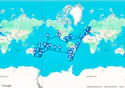 Italy, France, Spain, Gibraltar, Morocco, Cape Verde, Brazil, Argentina, Falkland Islands, Chile,