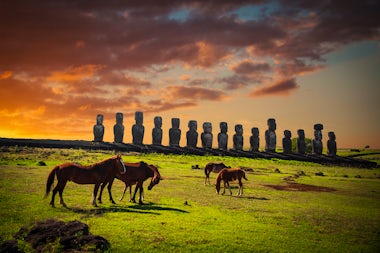 View of Easter Island, Chile